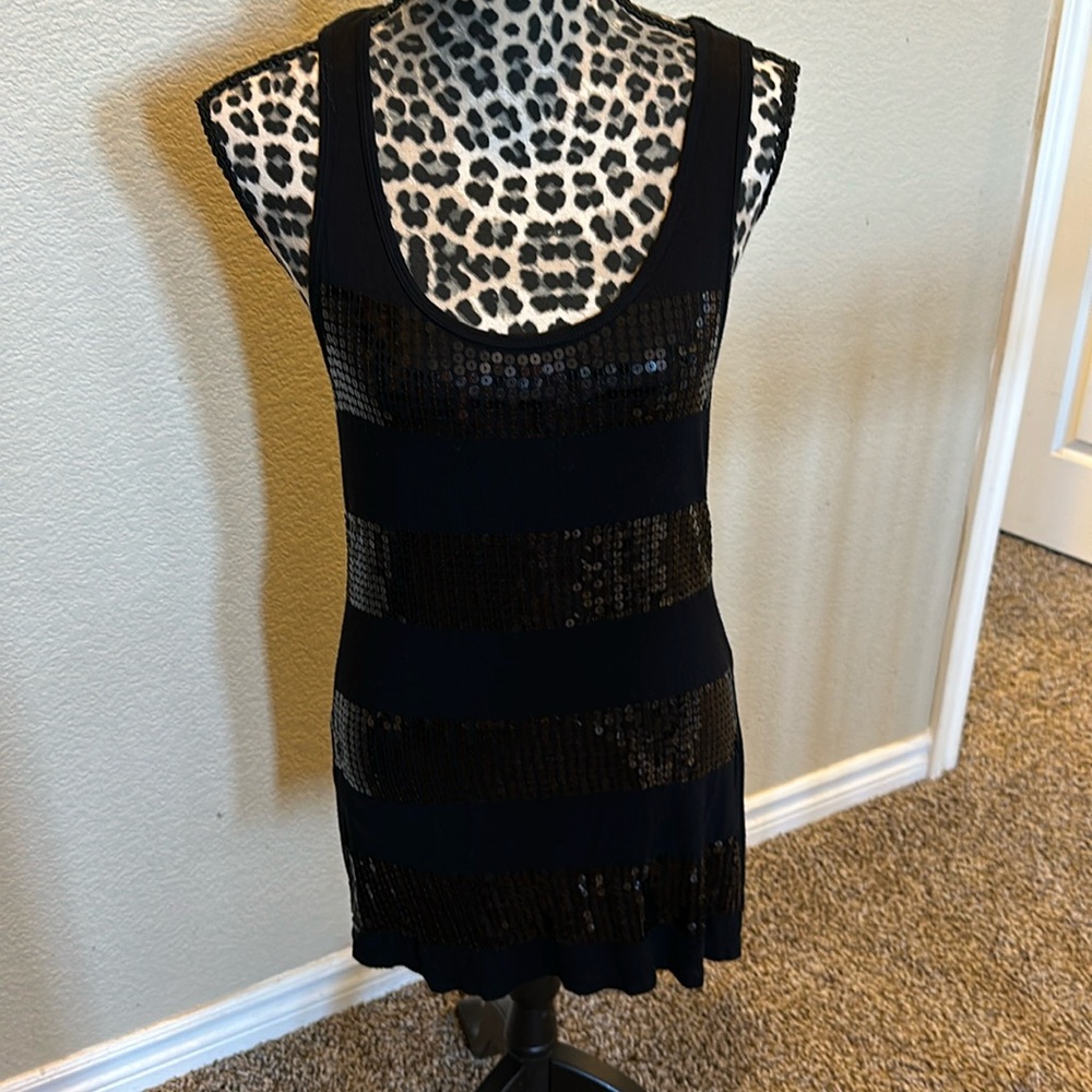 Black sequins tank top, size M